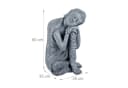relaxdays Buddhafigur Hellgrau Polyresin Bild 4