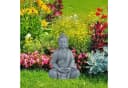 relaxdays Buddha Figur 70 cm Hellgrau Polyresin Statue Bild 3