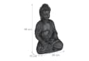 relaxdays Buddhafigur sitzend 40 cm, Dunkelgrau Polyresin Bild 4