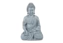 relaxdays Buddha Figur sitzend 18cm Hellgrau Polyresin Bild 2
