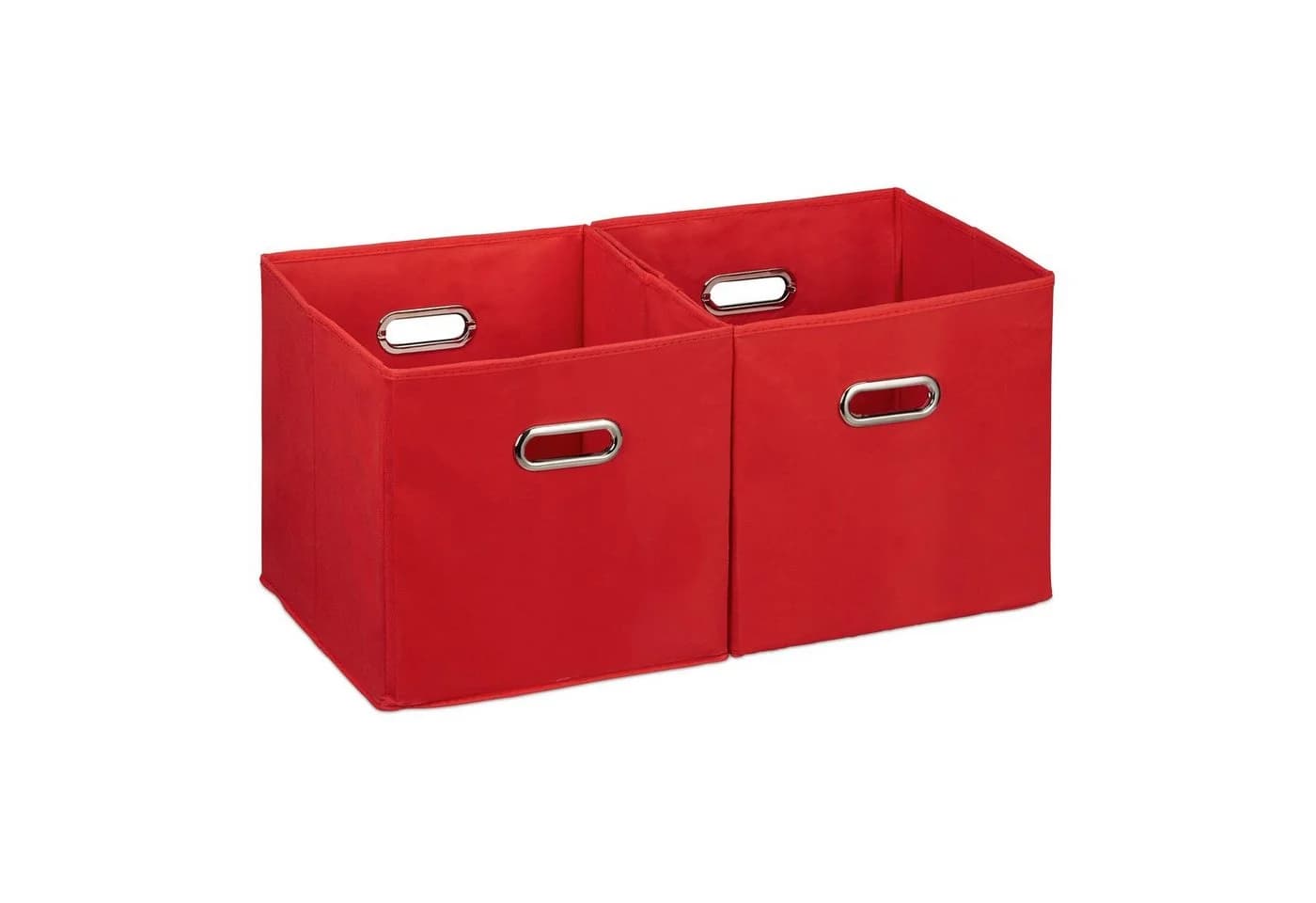 relaxdays Aufbewahrungsbox Stoff 2er Set Rot Faltbar - Bild 2