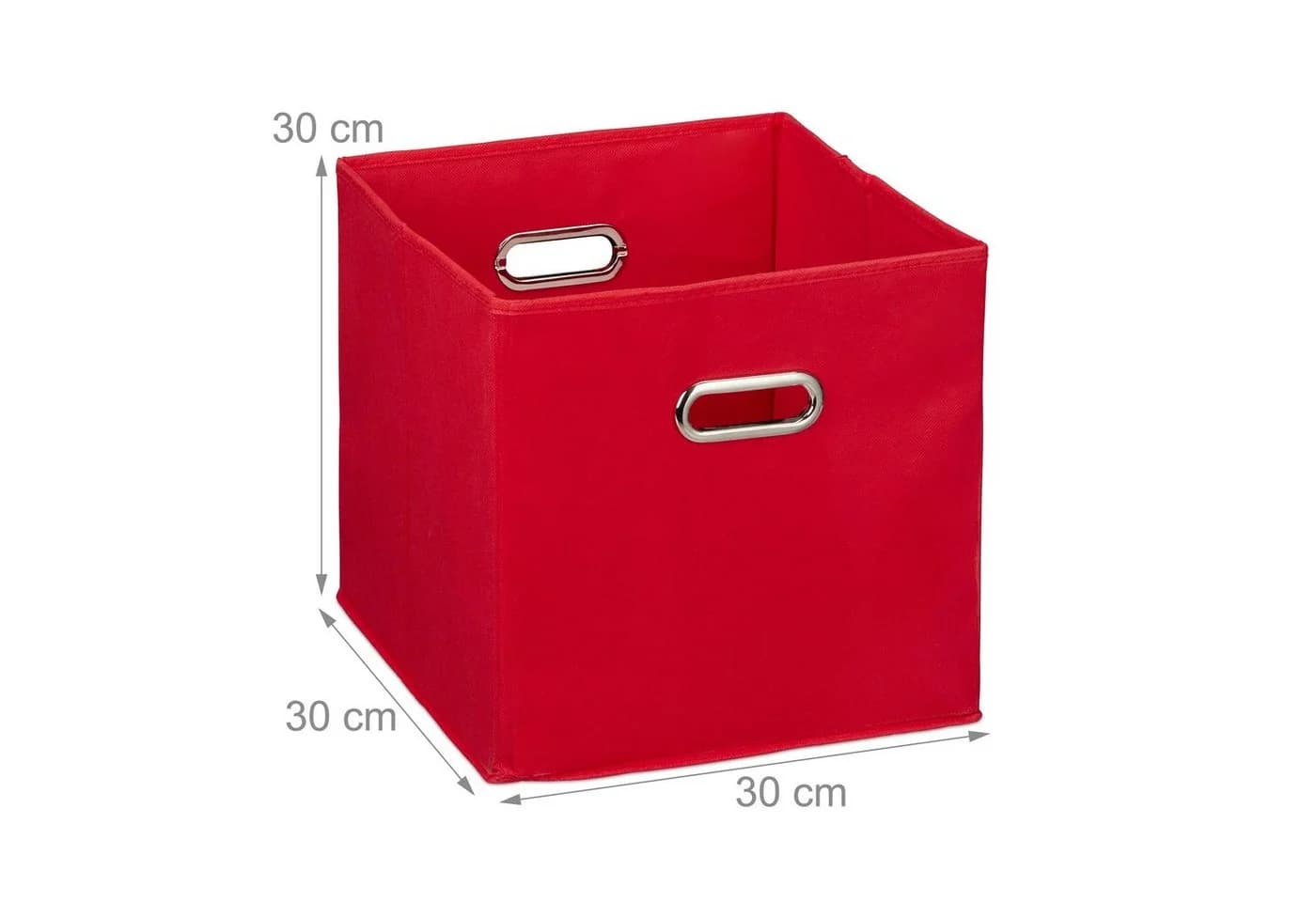 relaxdays Aufbewahrungsbox Stoff 2er Set Rot Faltbar - Bild 4
