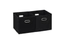 relaxdays Aufbewahrungsbox Stoff 2er Set Schwarz Silber Bild 2