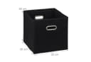 relaxdays Aufbewahrungsbox Stoff 2er Set Schwarz Silber Bild 4