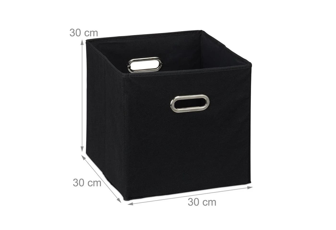 relaxdays Aufbewahrungsbox Stoff 2er Set Schwarz Silber - Bild 4
