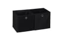 relaxdays Aufbewahrungsbox Stoff 2er Set Schwarz Bild 2