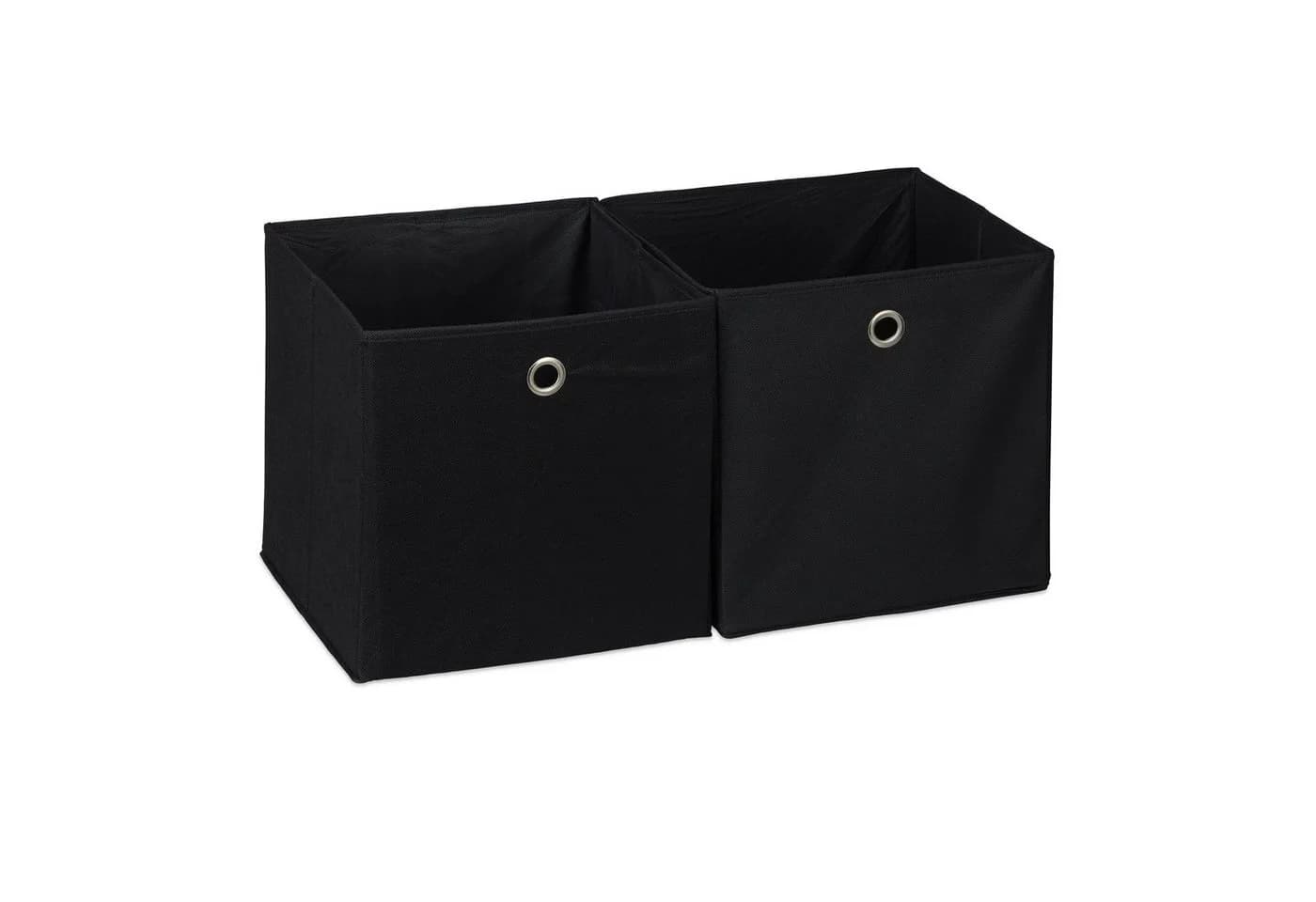 relaxdays Aufbewahrungsbox Stoff 2er Set Schwarz - Bild 2