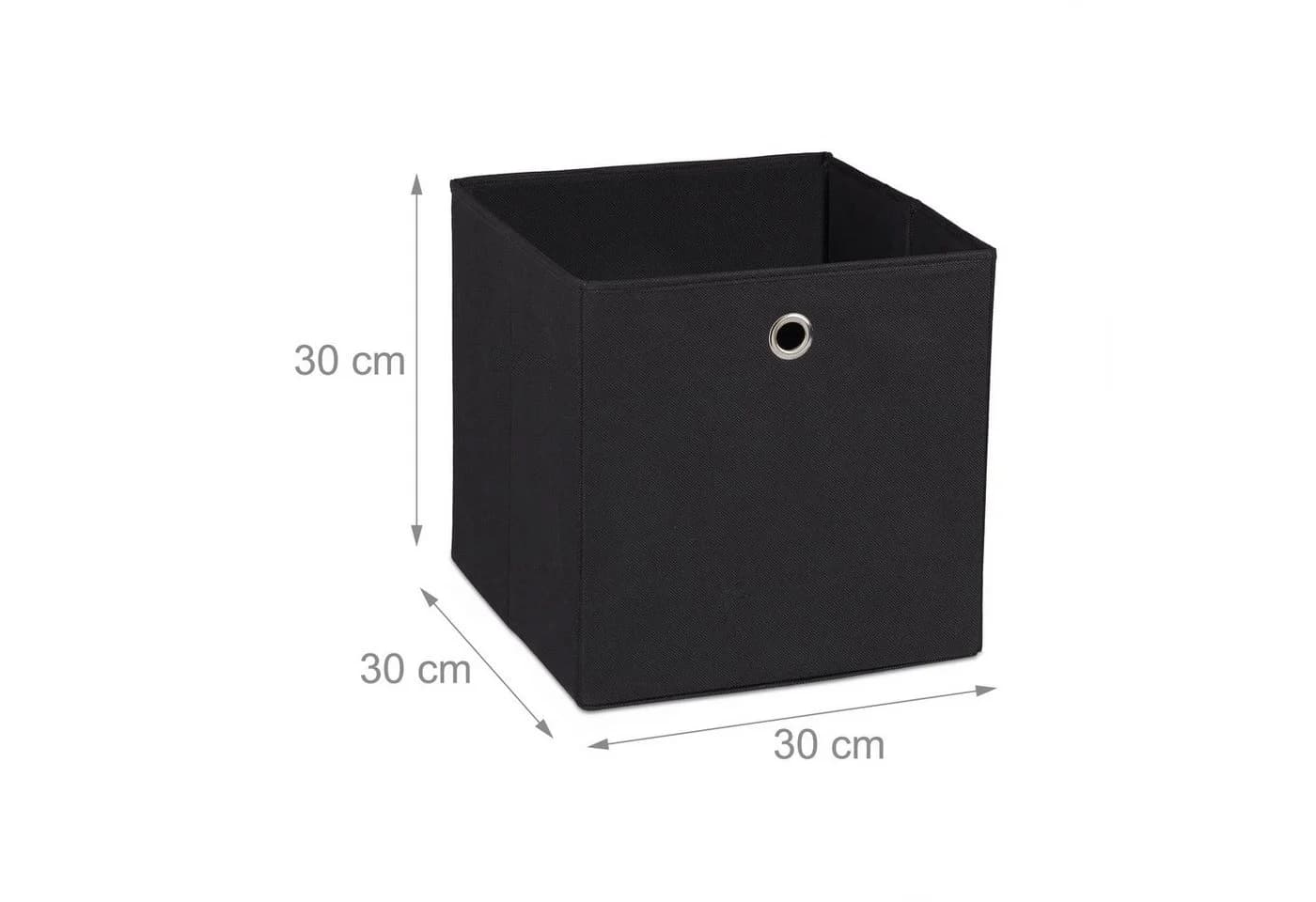 relaxdays Aufbewahrungsbox Stoff 2er Set Schwarz - Bild 4