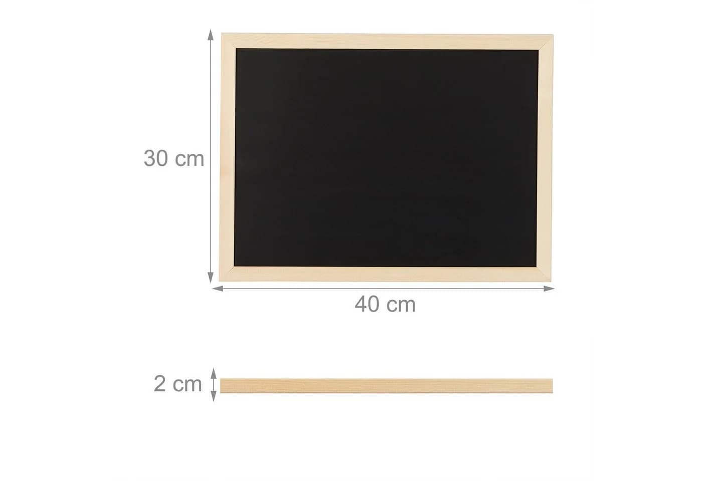 relaxdays Wandtafel Kreidetafel mit Kiefernholzrahmen Schwarz - Bild 4