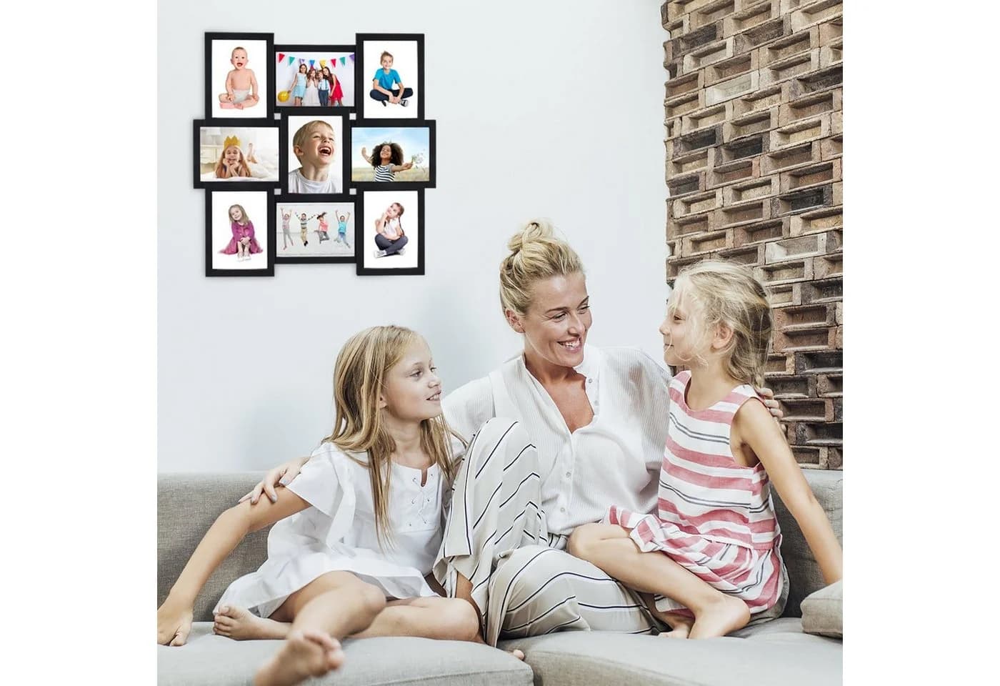 relaxdays Collagerahmen Bilderrahmen Collage 9 Bilder Weiß - Bild 5