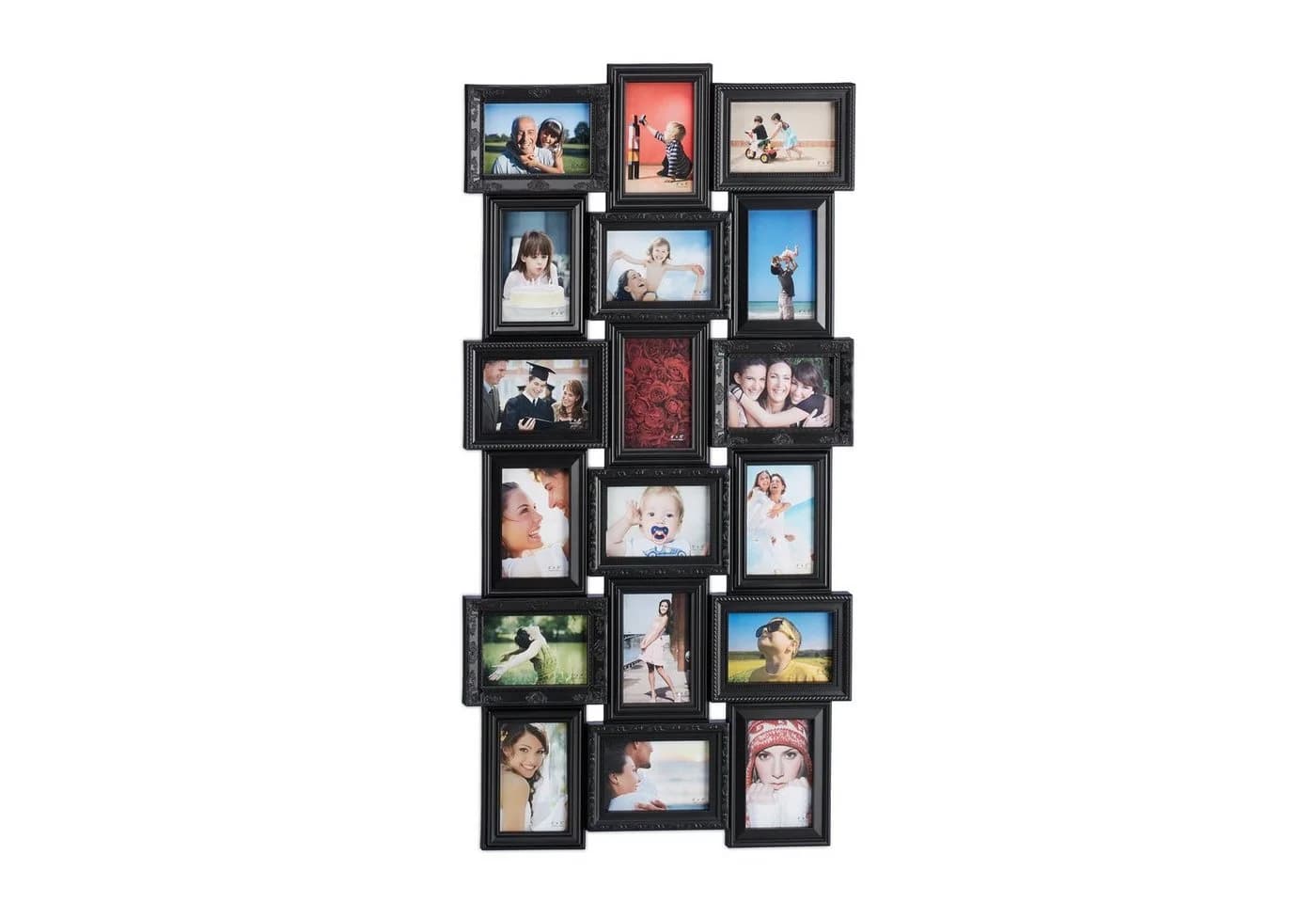 relaxdays Staffelbilderrahmen 18 Bilder Schwarz Wandcollage - Bild 2