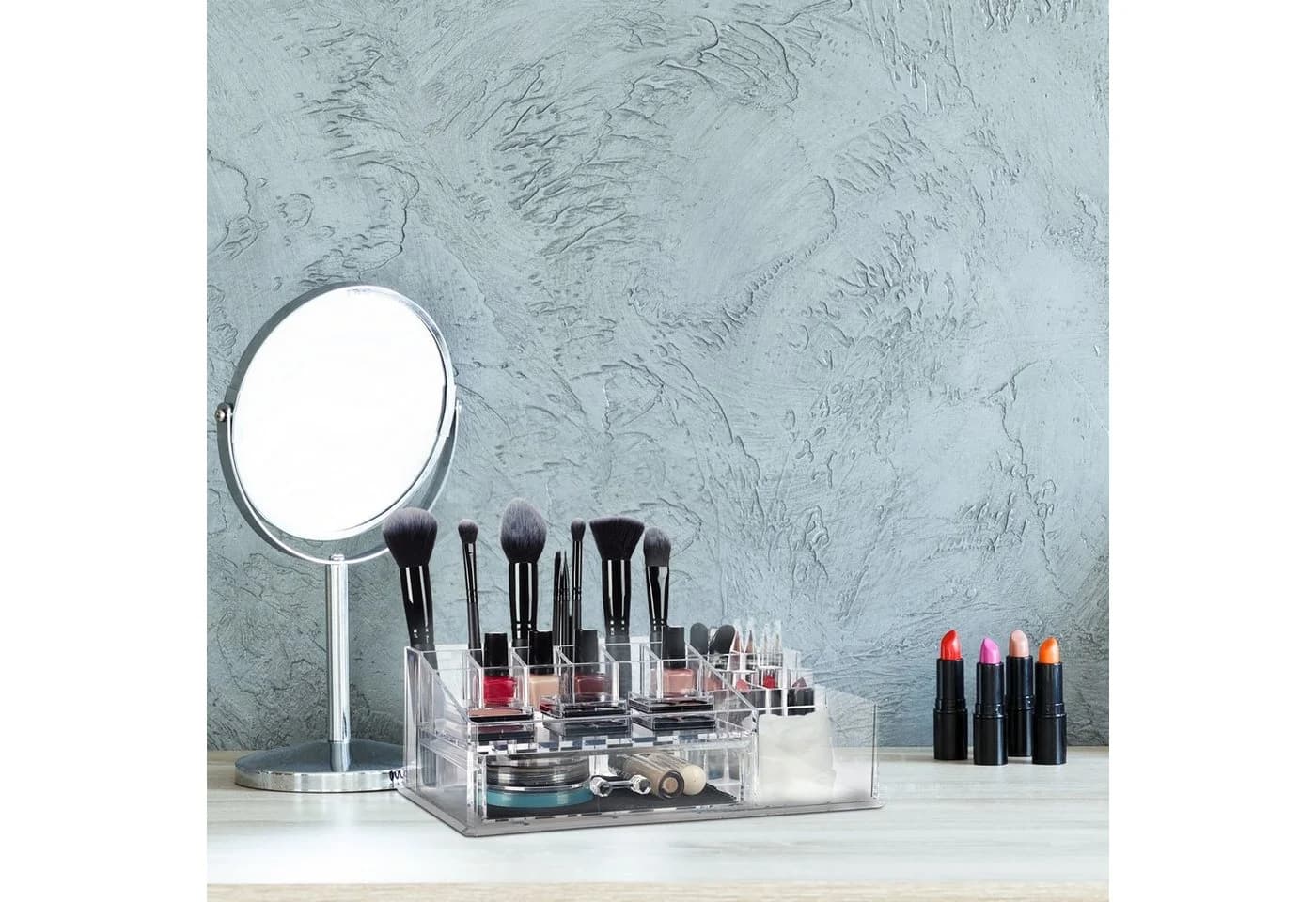 relaxdays Make-Up Organizer 16 Fächer Transparent