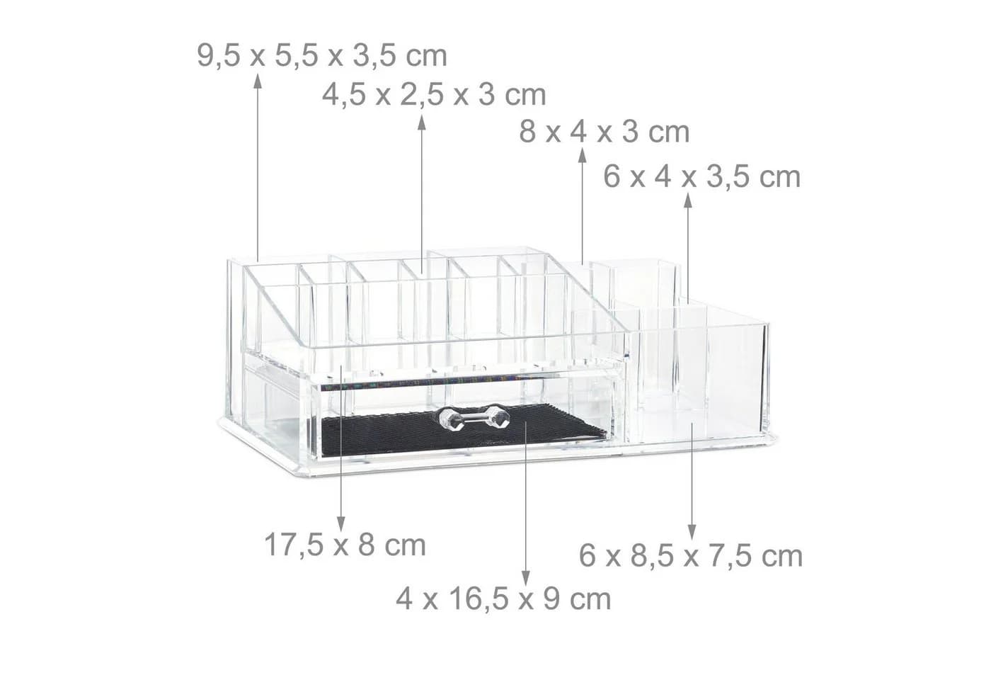 relaxdays Make-Up Organizer 16 Fächer Transparent - Bild 5