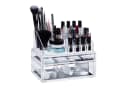 relaxdays Make-Up Organizer mit 2 Schubladen, transparent Bild 2