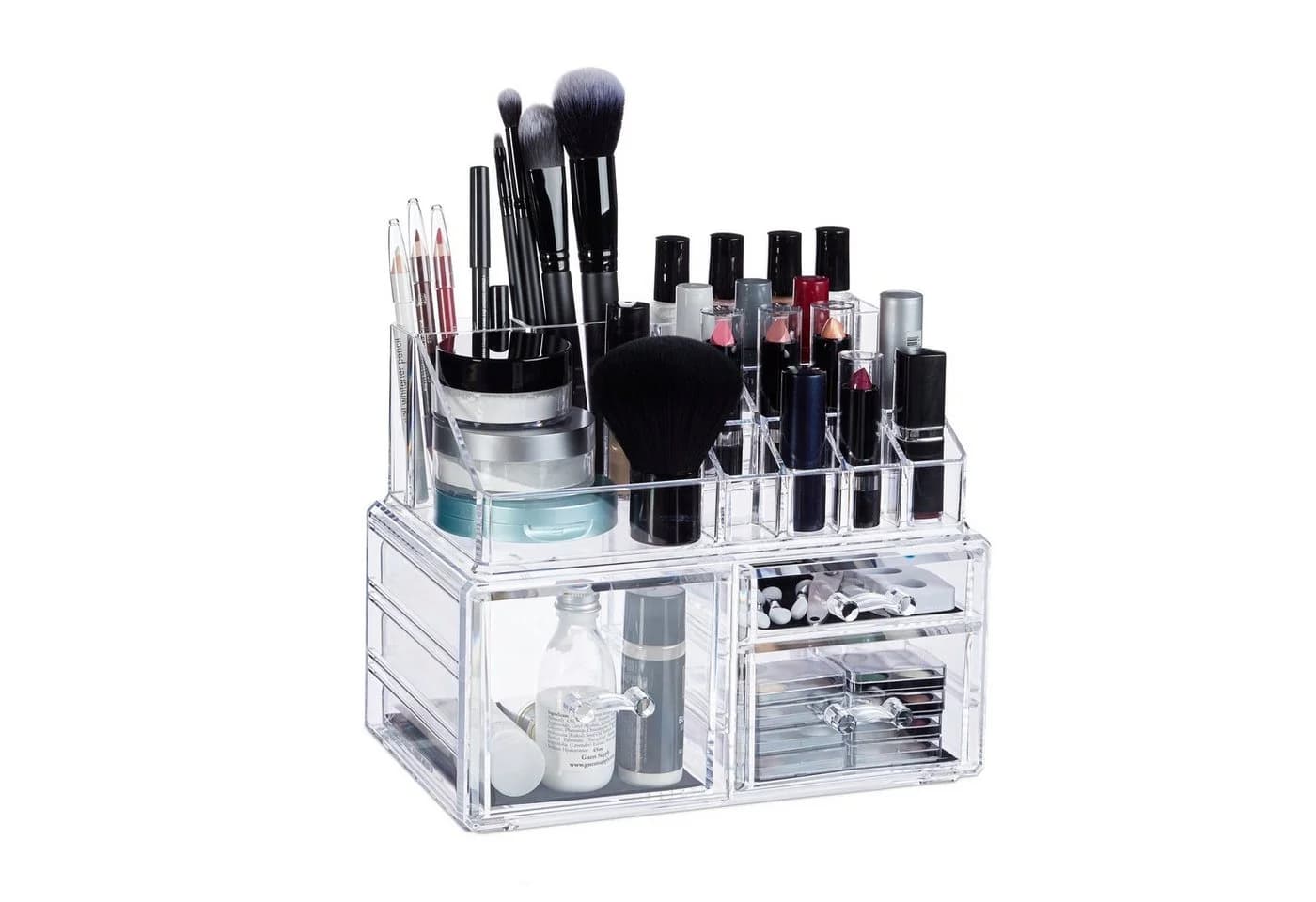 relaxdays Kosmetikorganizer mit 3 Schubladen transparent - Bild 2