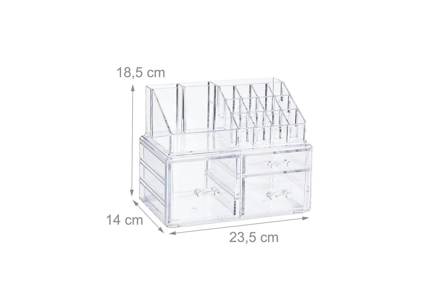 relaxdays Kosmetikorganizer mit 3 Schubladen transparent - Bild 4