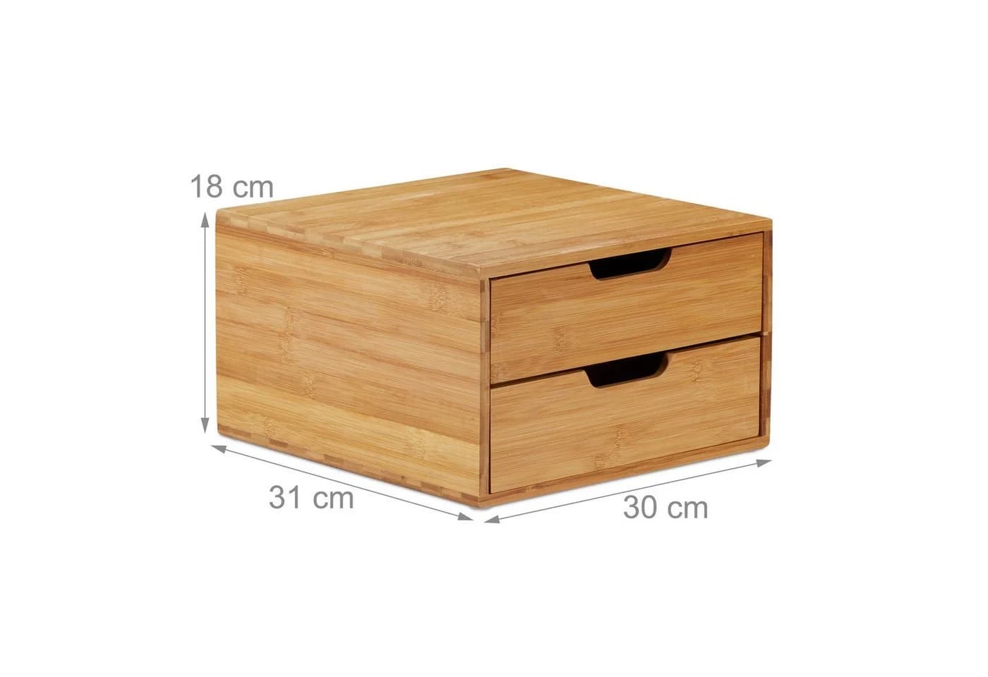 relaxdays Schubladenbox Bambus 2-Fach Organizer Braun - Bild 4