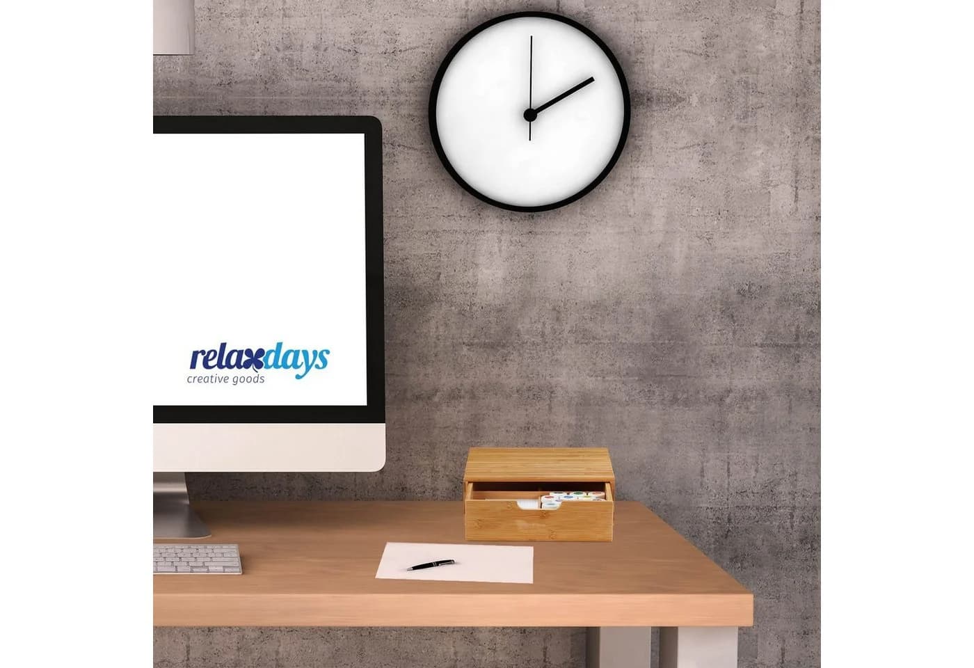relaxdays Schubladenbox Bambus Natur 1 Einschub - Bild 3
