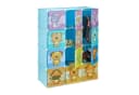relaxdays Kinderkleiderschrank Steckregal mit Tiermotiven Blau Bild 2