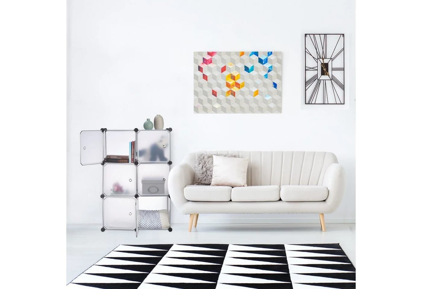 relaxdays Steckregal Regalsystem mit 6 Türen Weiß - Bild 5