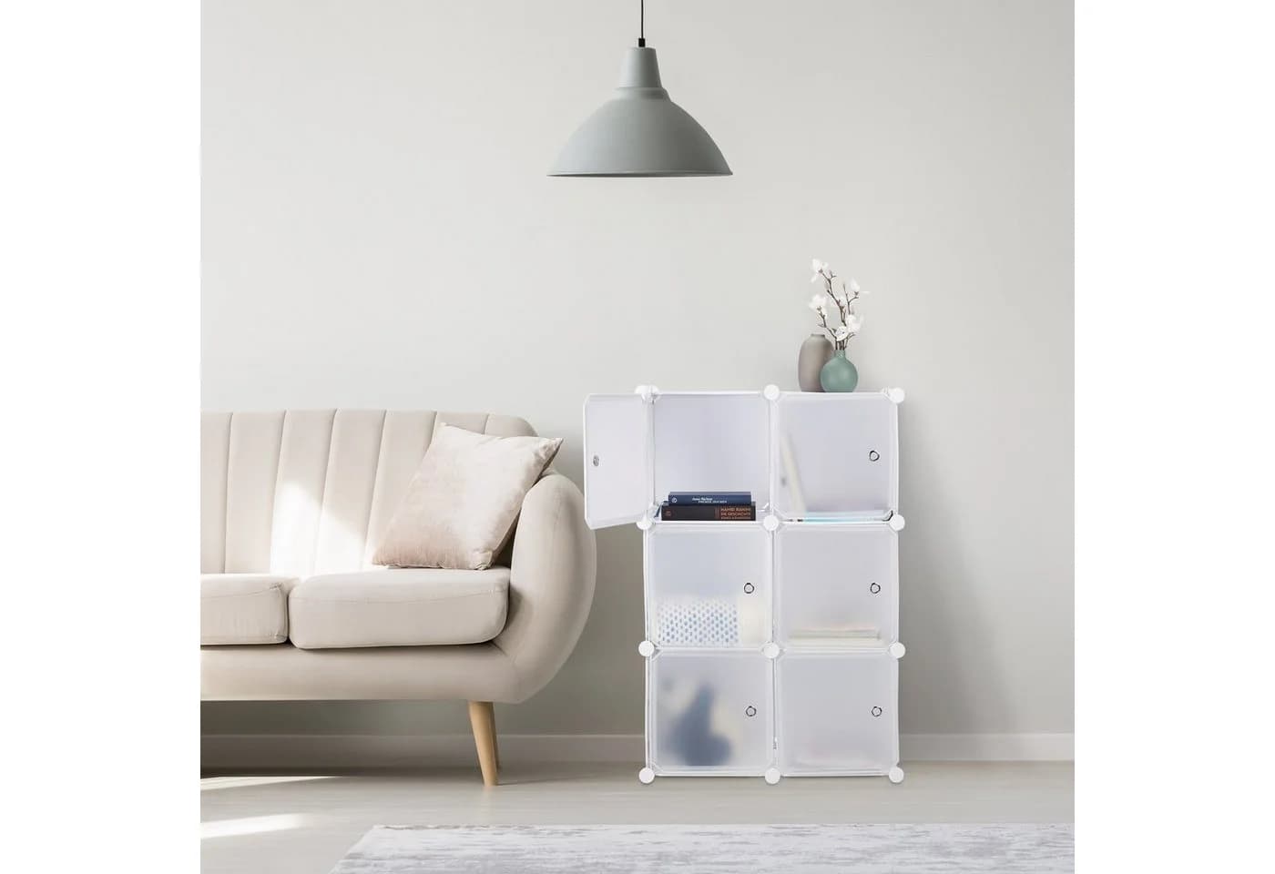 relaxdays Steckregal Regalsystem mit 6 Türen Schwarz - Bild 5