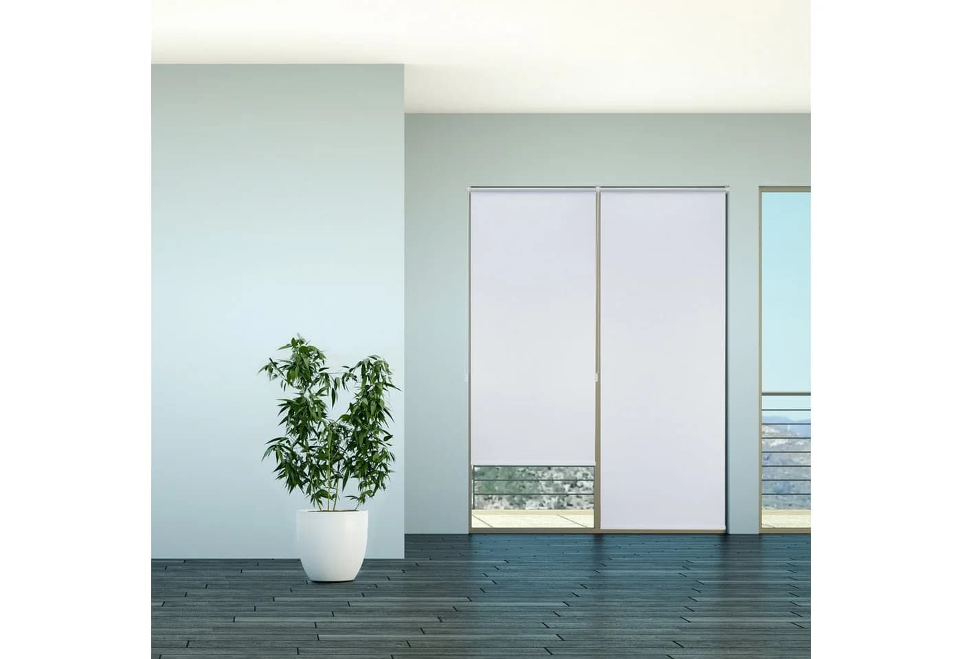 relaxdays Thermo Verdunklungsrollo Weiß 90x210cm Klemmfix - Bild 5