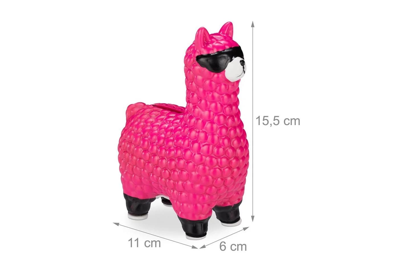 relaxdays Spardose Lama mit Sonnenbrille, Pink - Bild 4