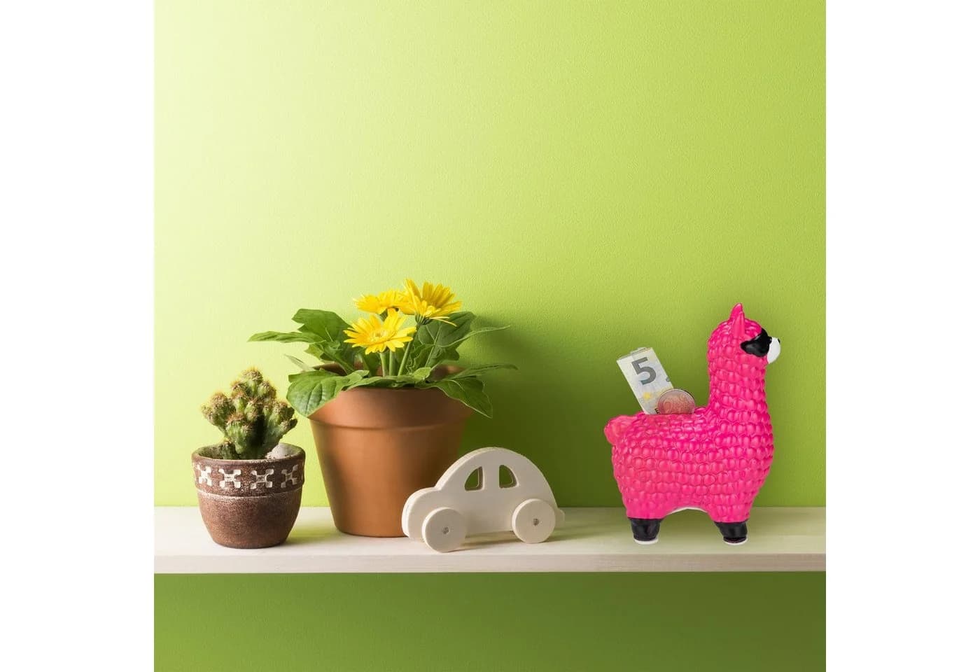 relaxdays Spardose Lama mit Sonnenbrille, Pink - Bild 5