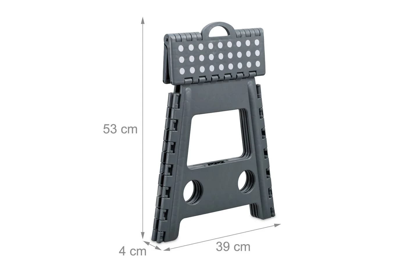 RELAXDAYS Tritthocker Klapphocker faltbar XL Dunkelgrau - Bild 5