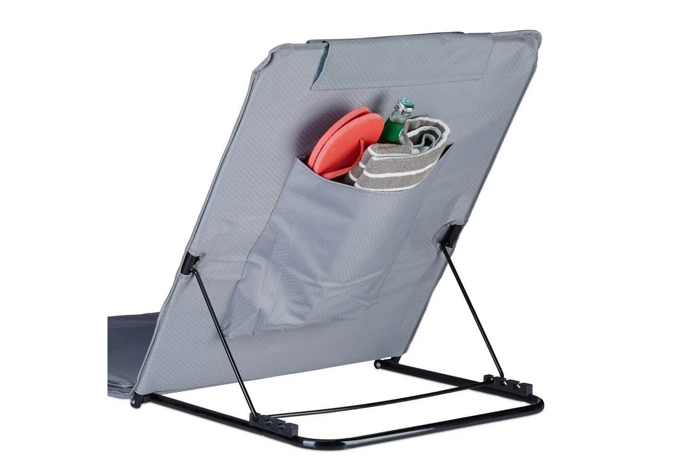 relaxdays Strandmatte XXL grau mit verstellbarer Rückenlehne und Kopfkissen - Bild 3