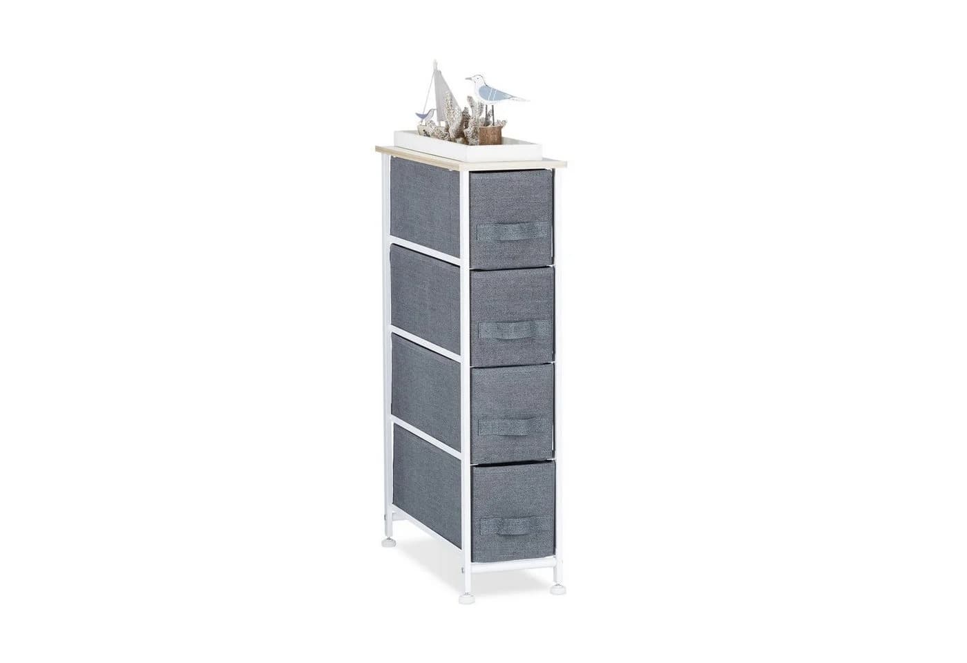 RELAXDAYS Standregal Regalsystem Grau Weiß 4 Schubfächer - Bild 2