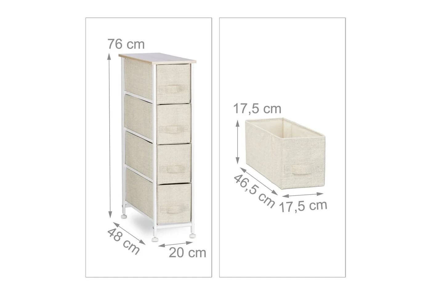 relaxdays Standregal Regalsystem Beige Weiß 7 Varianten - Bild 4