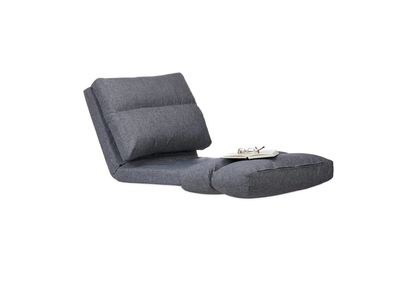 RELAXDAYS Relaxliege Sessel faltbar grau mit Kopfstütze und verstellbarer Rückenlehne - Bild 2