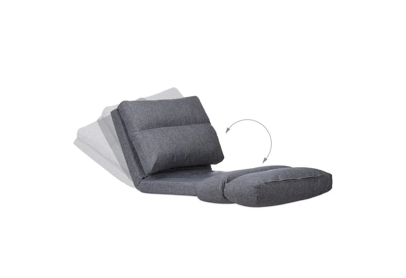 RELAXDAYS Relaxliege Sessel faltbar grau mit Kopfstütze und verstellbarer Rückenlehne - Bild 5