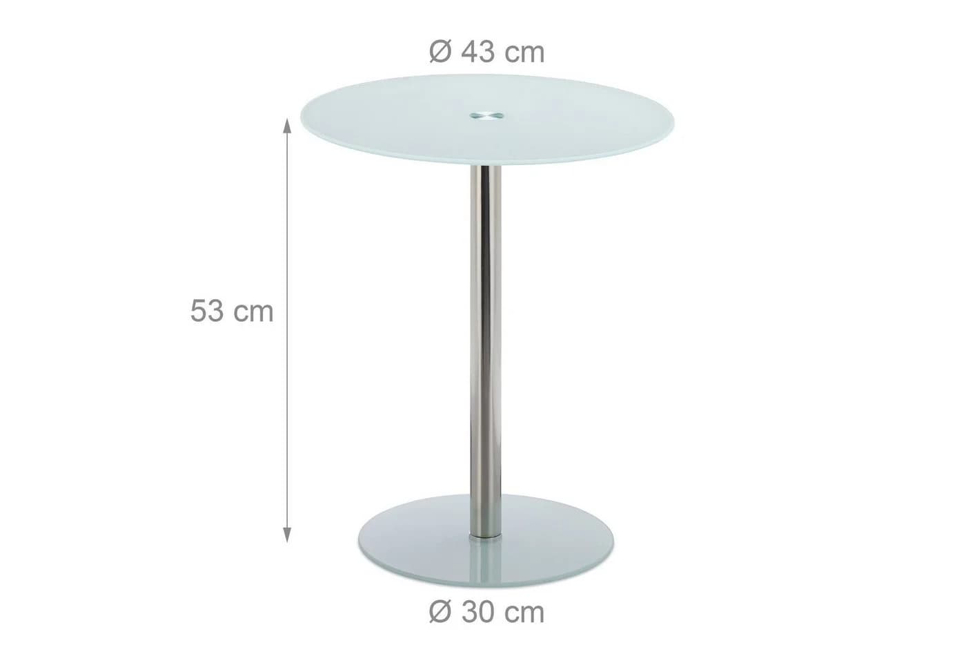 relaxdays Beistelltisch Glas Edelstahl Weiß Modern - Bild 4