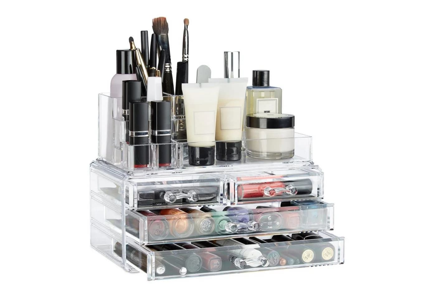 relaxdays Make-Up Organizer mit 4 Schubladen, transparent - Bild 2
