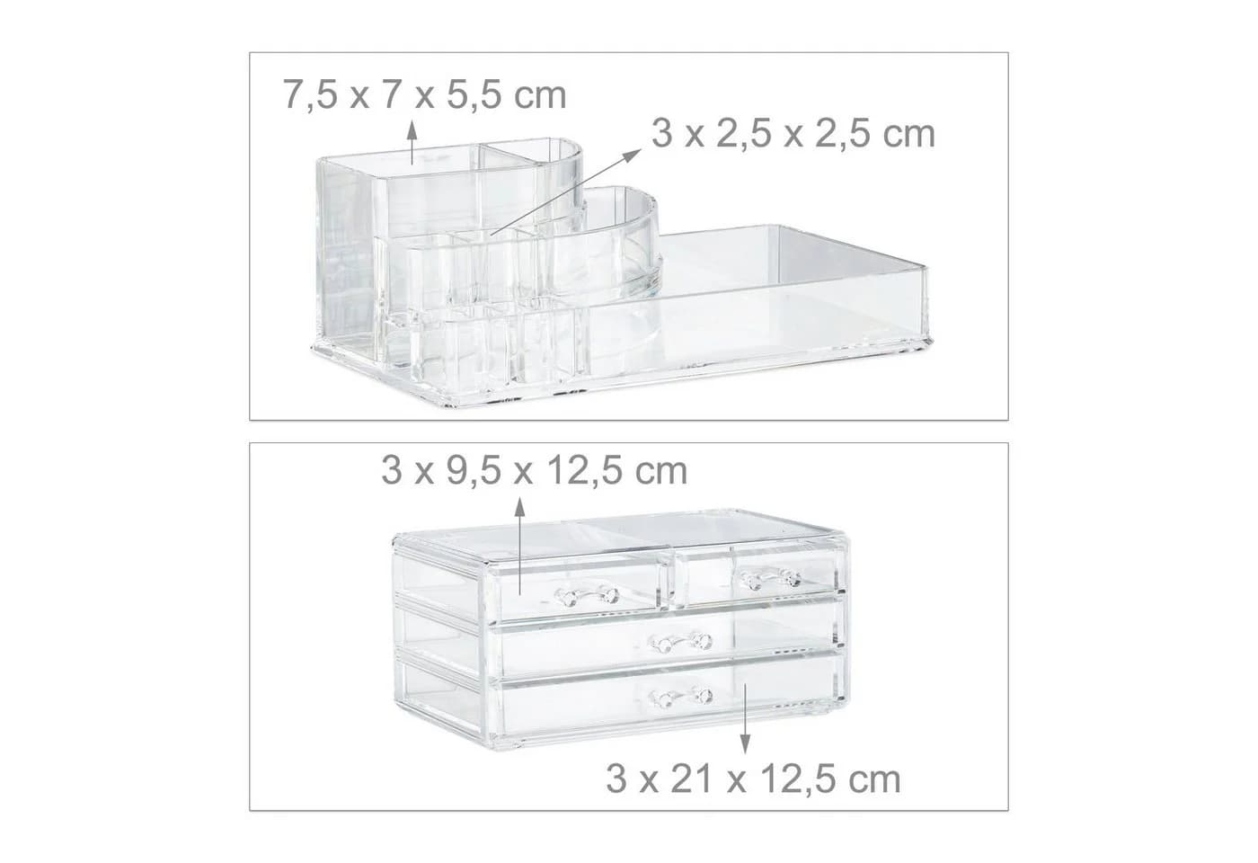relaxdays Make-Up Organizer mit 4 Schubladen, transparent - Bild 5