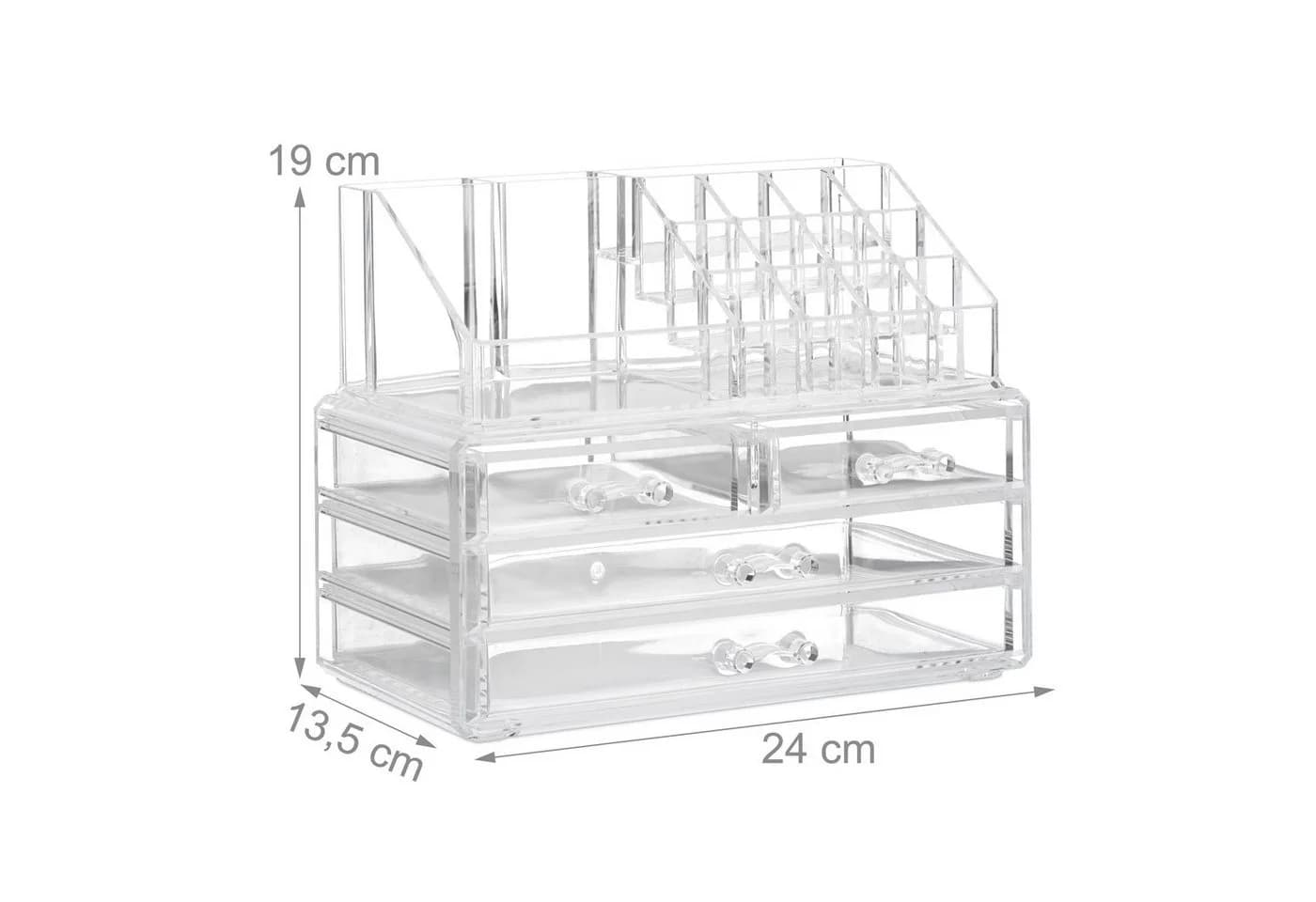 relaxdays Make-Up Organizer mit 4 Schubladen transparent - Bild 4