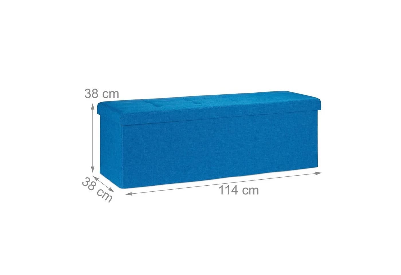 relaxdays Faltbare Sitzbank Leinen Blau mit Stauraum - Bild 1