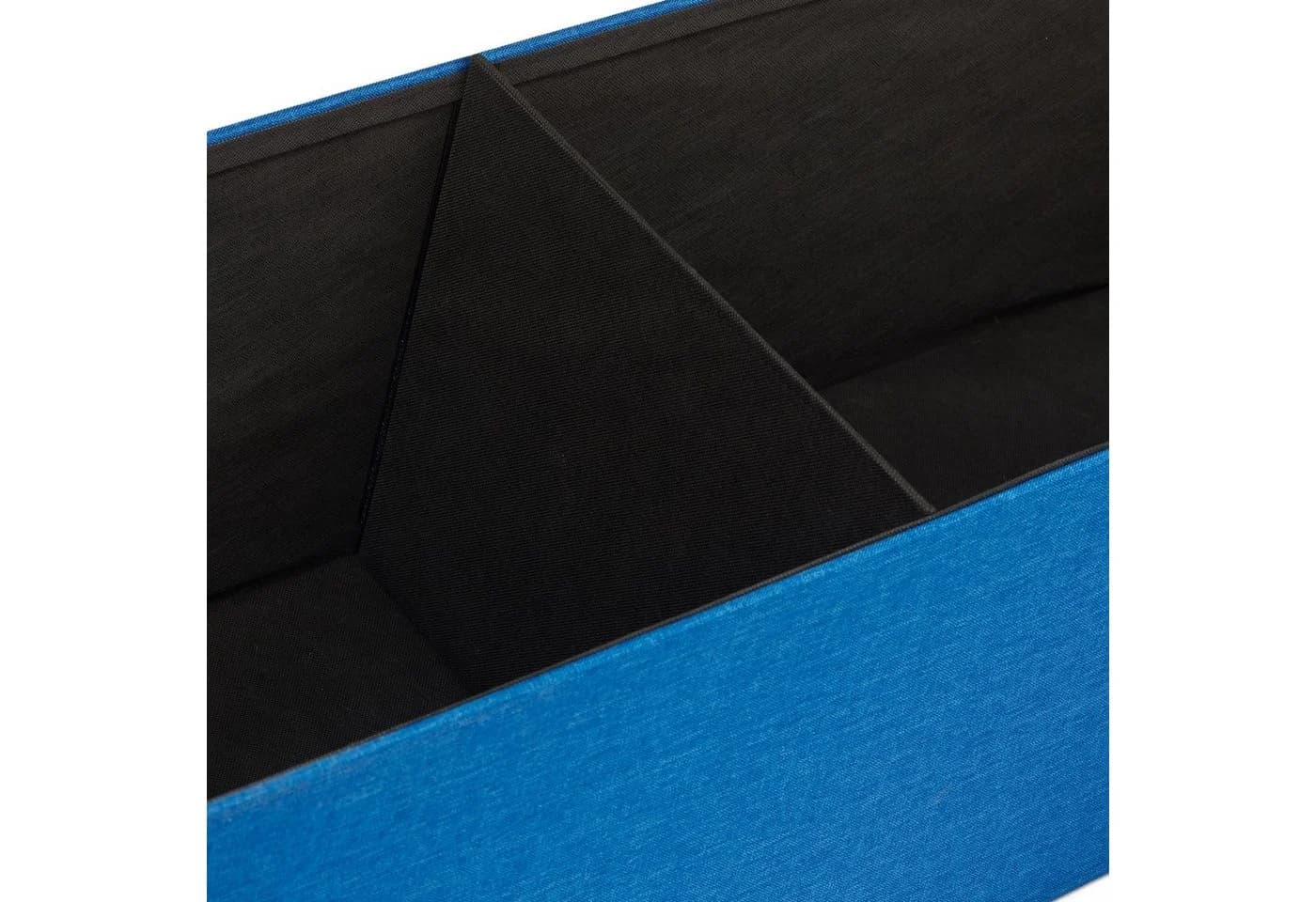 relaxdays Faltbare Sitzbank Leinen Blau mit Stauraum - Bild 4