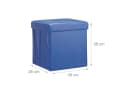 relaxdays Faltbarer Sitzhocker Kunstleder Blau mit Stauraum Bild 1