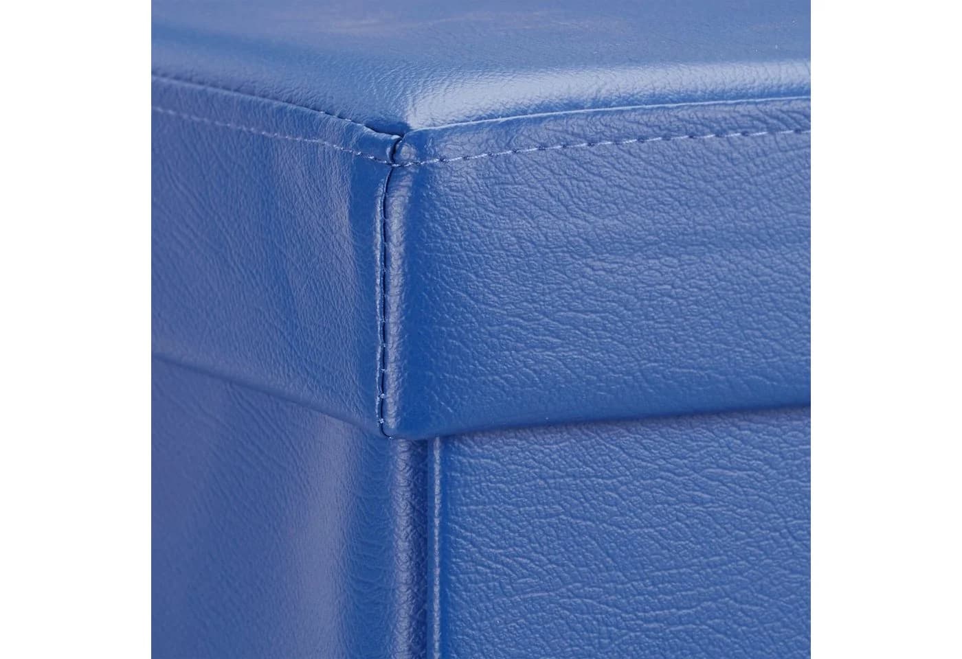 relaxdays Faltbarer Sitzhocker Kunstleder Blau mit Stauraum - Bild 4