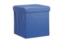 relaxdays Faltbarer Sitzhocker Kunstleder Blau mit Stauraum Bild 5