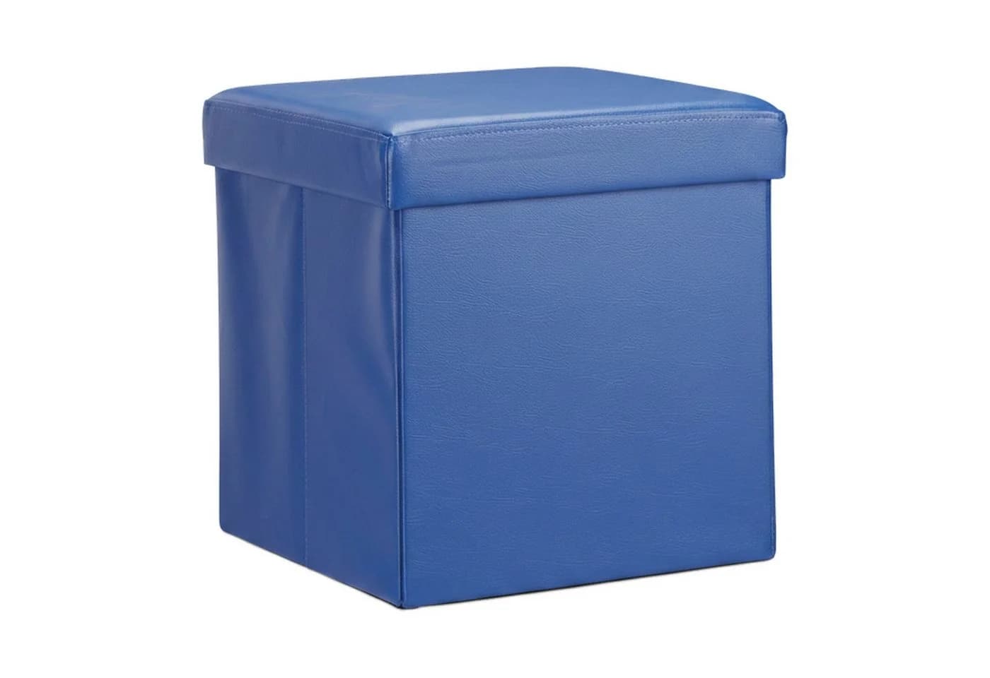relaxdays Faltbarer Sitzhocker Kunstleder Blau mit Stauraum - Bild 5