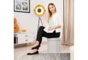 relaxdays Sitzhocker mit Stauraum rund Creme Bild 3