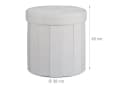 relaxdays Sitzhocker mit Stauraum rund Creme Bild 4