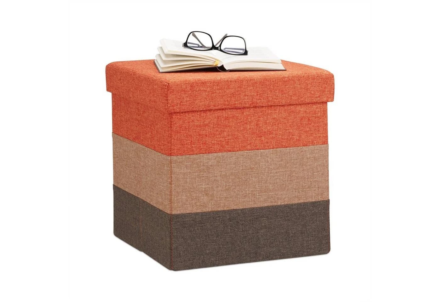 relaxdays Sitzhocker Gepolsterter Hocker mit bunten Streifen - Bild 2