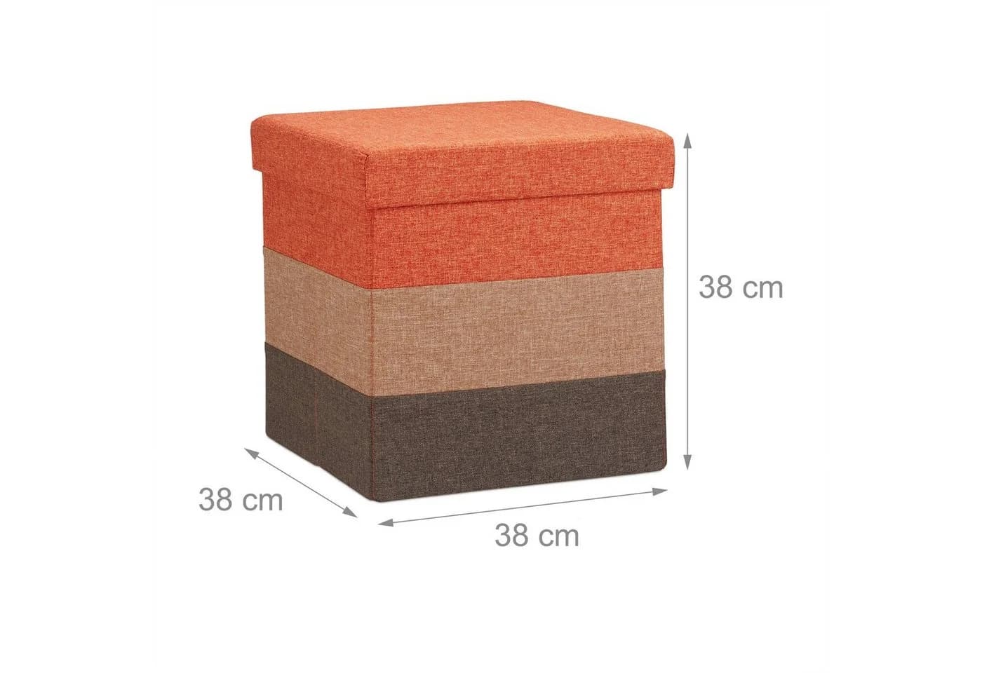 relaxdays Sitzhocker Gepolsterter Hocker mit bunten Streifen - Bild 4