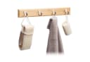 relaxdays Hakenleiste Bambus natur mit Metallhaken Bild 2