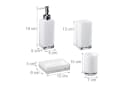 relaxdays Badezimmer-Set 4-teilig Weiß Transparent Modern Bild 4